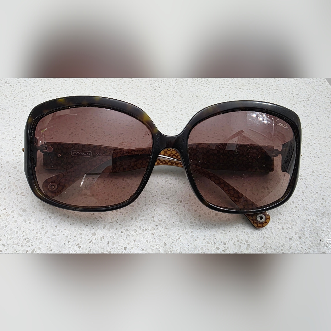 Coach Tortoise Shell Sunglasses With Brown Lenses.